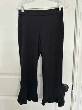 Alfani Black Boot-Cut Cropped Pants with Ruffle Hem